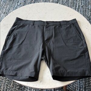 Travis Mathew Black Flat-Front Golf Shorts
